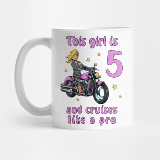 Girl five years old - 5th birthday motorcycle Mug